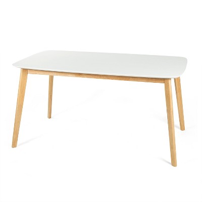 NicBex 59Inch Rectangle Dining Table with Faux Wood Tabletop,Large Dining Room Table for Kitchen,Meeting Living Room