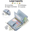 Clotth Wallets for Women - RFID Blocking Small Wallets - Compact Bifold Design with 14 Card Slots,Zipper Pocket & ID Window for Daily Use - 2 of 4