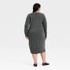 Women's Long Sleeve Midi Sweater Dress - Ava & Viv™ Charcoal Gray - 2 of 3