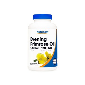 Nutricost Evening Primrose Oil Softgels (1,300 MG) (120 Softgels) - 1 of 4