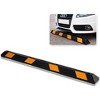 Zone Tech Heavy Duty Rubber Parking Curb, 72" Car Garage Wheel Stopper Guide with Yellow Reflective Tape for Driveways, Parking Lot Spots, and Garages - 2 of 4
