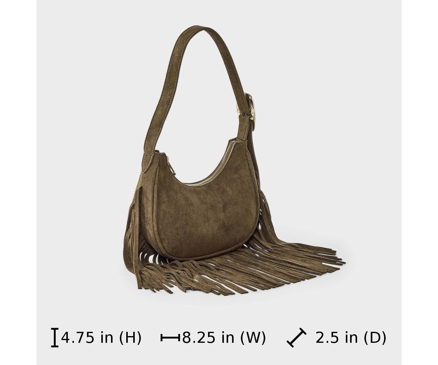 Сумка Universal Thread Western Faux Suede Fringe Shoulder Purse, цвет: Коричневый — фото 6