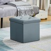 VECELO Folding Storage Ottoman Bench, Versatile Shoestool & Footstool, Bedroom Bench with Storage, Holds up to 660 lb - 2 of 4