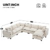 GDFStudio Victor Modern 7 Seats U Shaped Chenille Sectional Sofa with Movable Storage Ottoman - 3 of 4