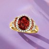 Ross-Simons 2.90 Carat Garnet and .29 ct. t.w. Red and White Diamond Ring in 18kt Gold Over Sterling - 4 of 4