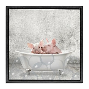 Stupell Industries Baby Piglets Bath Time, 25" x 25" - 1 of 4