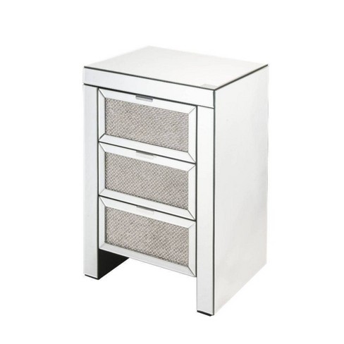 Acme Furniture Lavina Nightstand Mirrored/Faux Diamonds - image 1 of 4