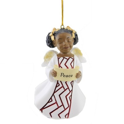 Holiday Ornament 4.0" Peace Angel Christmas Scroll  -  Ornament Sets