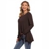 Women's Long Swing Tunic Blouses Long Sleeve Tshirts Casual Flowy Dressy Tops for Leggings Blouse - 2 of 4