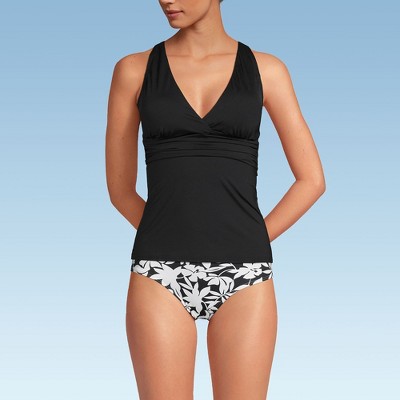 Lands' End Women's Chlorine Resistant Plunge X-Back Tankini Swimsuit Top