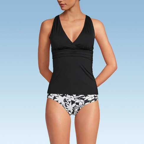 Lands' End Women's D-Cup V-Neck Plunge X Back Tankini Top - image 1 of 4