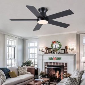 Kviflon 46 Inches Flush Mount Ceiling Fan Light,5 Blades,Reversible Airflow - 1 of 4