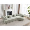 SeaCamel Modular Sofa: Modern Minimalist, free-combination upholstered design, round fiber + anti-wrinkle fabric, creamy white, expandable dimensions - 2 of 4