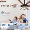 Sofucor 66 Inch Ceiling Fans with Lights and Remote Large 6-Speed 3-Timer Farmhouse Ceiling Fan Noiseless Reversible DC Motor Glass Lampshade - 3 of 4