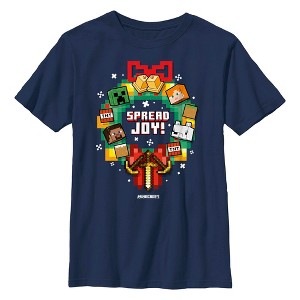 Boy's Minecraft Wreath Spread Joy T-Shirt - 1 of 4