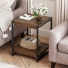 19.6" Square Farmhouse Wood Storage End Table with 2 Tier Shelf - 4 of 4