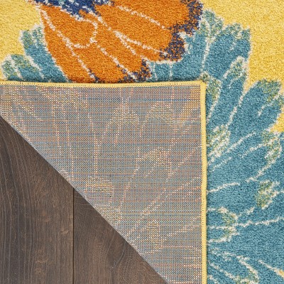 Allur Sunshine Floral 4' x 6' Synthetic Easy-Care Area Rug