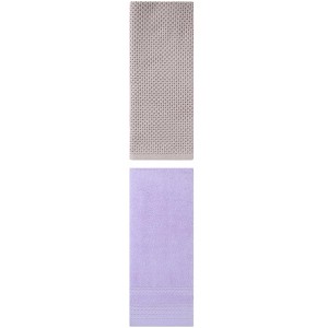 REGALWOVEN Solid Stripe Pattern Bathroom Face Hand Towels 14" x 30"/13" x 30" 2 Pcs - 1 of 4
