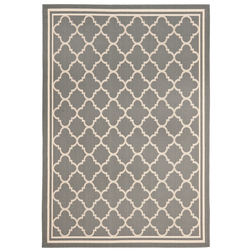 5'3inX7'7in Rectangle Renee Patio Rug Anthracite/Beige - Safavieh