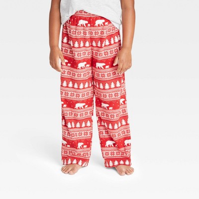 Kids' Holiday Fair Isle Fleece Matching Family Pajama Pants - Wondershop™ Red 4