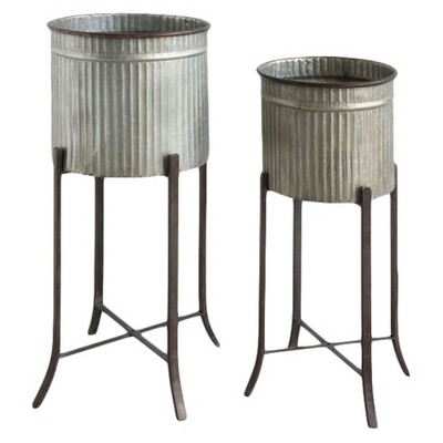 Iron Planter Silver 2pk - 3R Studios