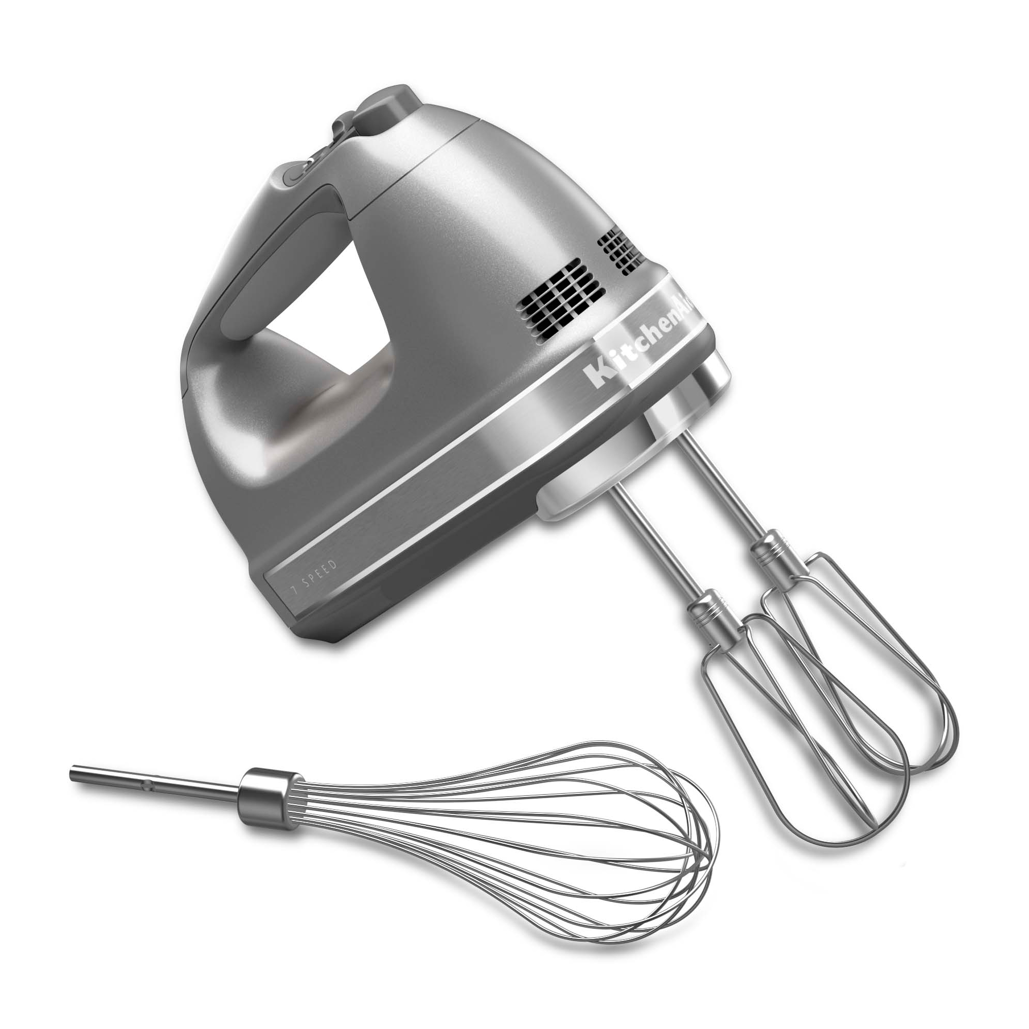 KitchenAid 7-Speed Digital Hand Mixer - KHM7210: Stainless Steel, Lightweight, Comfort-Grip, Adjustable Speed, Silver