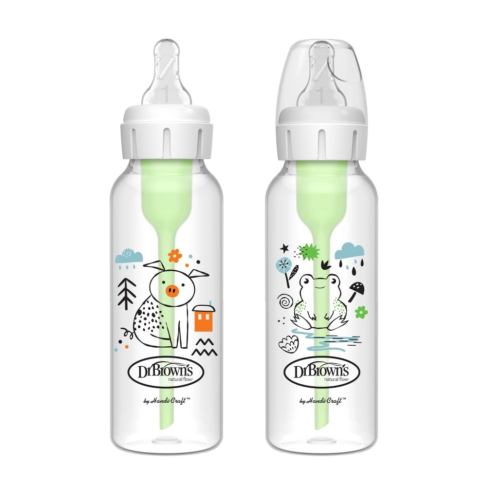 Photos - Baby Bottle / Sippy Cup Dr.Browns Dr. Brown's Anti-Colic Options+ Narrow-Neck Baby Bottle - Pig & Frog Deco 