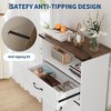 Coolmee Farmhouse Bathroom Cabinet with Doors and Drawers, Freestanding Bathroom Cabinet for Kitchen, Living Room - 3 of 4