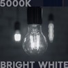 Luxrite Vintage A19 LED Light Bulbs 100 Watt Equivalent, 1600 Lumens, 5000K Bright White, Dimmable, 12W, Damp Rated, UL Listed, E26 Medium Base 4 Pack - 2 of 4