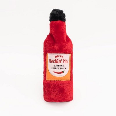 ZippyPaws Hot Sauce Crusherz - Zippy Paws Dog Toy, Crinkle Dog Toy with No Stuffing, Squeaky Dog Toy Pack of 1, Heckin' Hot