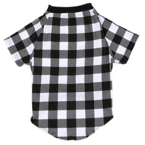 Black & White Buffalo Plaid Pajamas - & Pet Bandana!