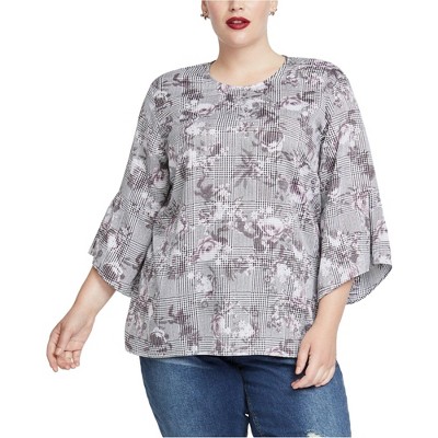 Rachel Roy Womens Bell Sleeve Pullover Blouse