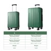 Syemin Luggage Luggage Sets 2 Piece Hardshell ABS Lightweight and Expandable Suitcases with Double Wheels Carry-on Luggage, Green, 18.5"*11.5"*27.5" - 3 of 4