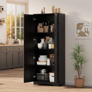 Tall Pantry Cabinet with Adjustable Shelves - 60" Height, 23.6" Wide Storage Organizer, Anti-Tip Design, for Kitchen/Bathroom Organization SKU Titles - 1 of 4