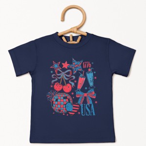 The Juniper Shop Patriotic Disco Collage Toddler Short Sleeve Tee - 1 of 4