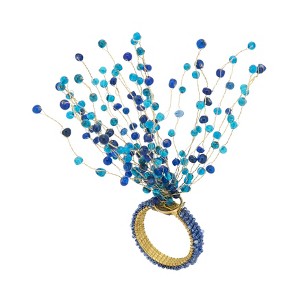 Saro Lifestyle Beaded Burst Spray Napkin Ring (Set of 4) - 1 of 3
