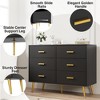 homfan 6 Drawer Dresser, Modern Wooden Dresser with Gold Handles and Storage Space, Chest of Drawers for Bedroom, Hallway, Living Room and Entryway - 4 of 4