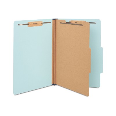 HITOUCH BUSINESS SERVICES Pressboard Classification Folder 1-Divider 1.75" Exp Lgl Light Blue 20/BX