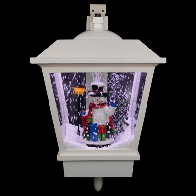 White LED Lighted Musical Snowman Christmas Street Lamp Decoration