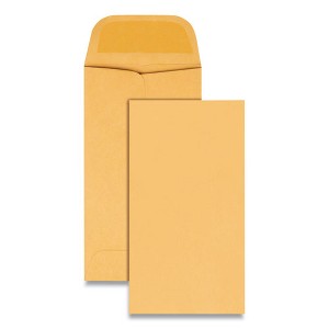 Quality Park Kraft Coin and Small Parts Envelope, #5, Square Flap, Gummed Closure, 2.88 x 5.25, Brown Kraft, 500/Box - 1 of 1