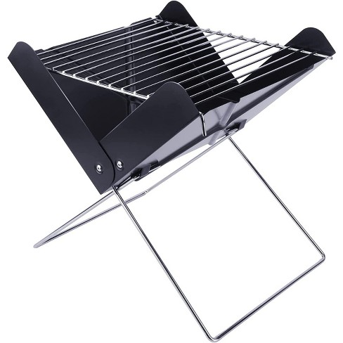 Outsunny Steel Porcelain Portable Outdoor Charcoal Barbecue Grill with Wheels