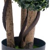35" Artificial Triple Ball Topiary Tree, UV-Resistant Boxwood Plant for Porch Garden Home Decor (1 Pack) - 2 of 4