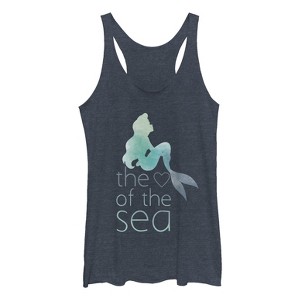 Women's The Little Mermaid Ariel Heart of Sea Racerback Tank Top - 1 of 3