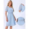 Allegra K Women's Square Neck Metallic Stars Ruffle A-Line Stretch Waist Midi Dress - 2 of 4
