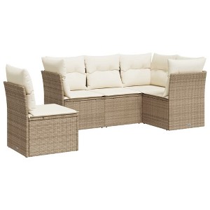 vidaXL Garden Sofa Set Beige, Cream White - 1 of 4