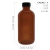 Cornucopia Brands 8oz Amber Glass Bottles, 6pk; Boston Round Bottles w/Polycone Phenolic Caps - 3 of 4