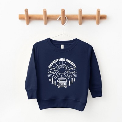 The Juniper Shop Adventure Awaits Landscape Circle With Van Toddler Graphic Sweatshirt