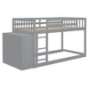 NicBex Twin Over Twin/Full Over Full Bunk Bed with Built-in Design and Fence,Loft Bed with 4 Drawers and 3 Shelves for Bedroom,White/Gray/Espresso - 4 of 4