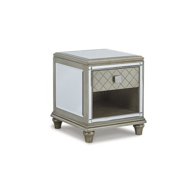 Signature Design by Ashley Contemporary Chevanna End Table Platinum