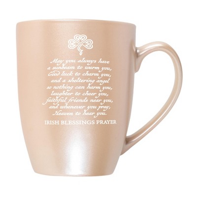 Elanze Designs Inspirational Coffee Cup Mug 10 Ounce Ceramic With Shimmery Metallic Finish Irish Blessing Prayer Precious Pearl